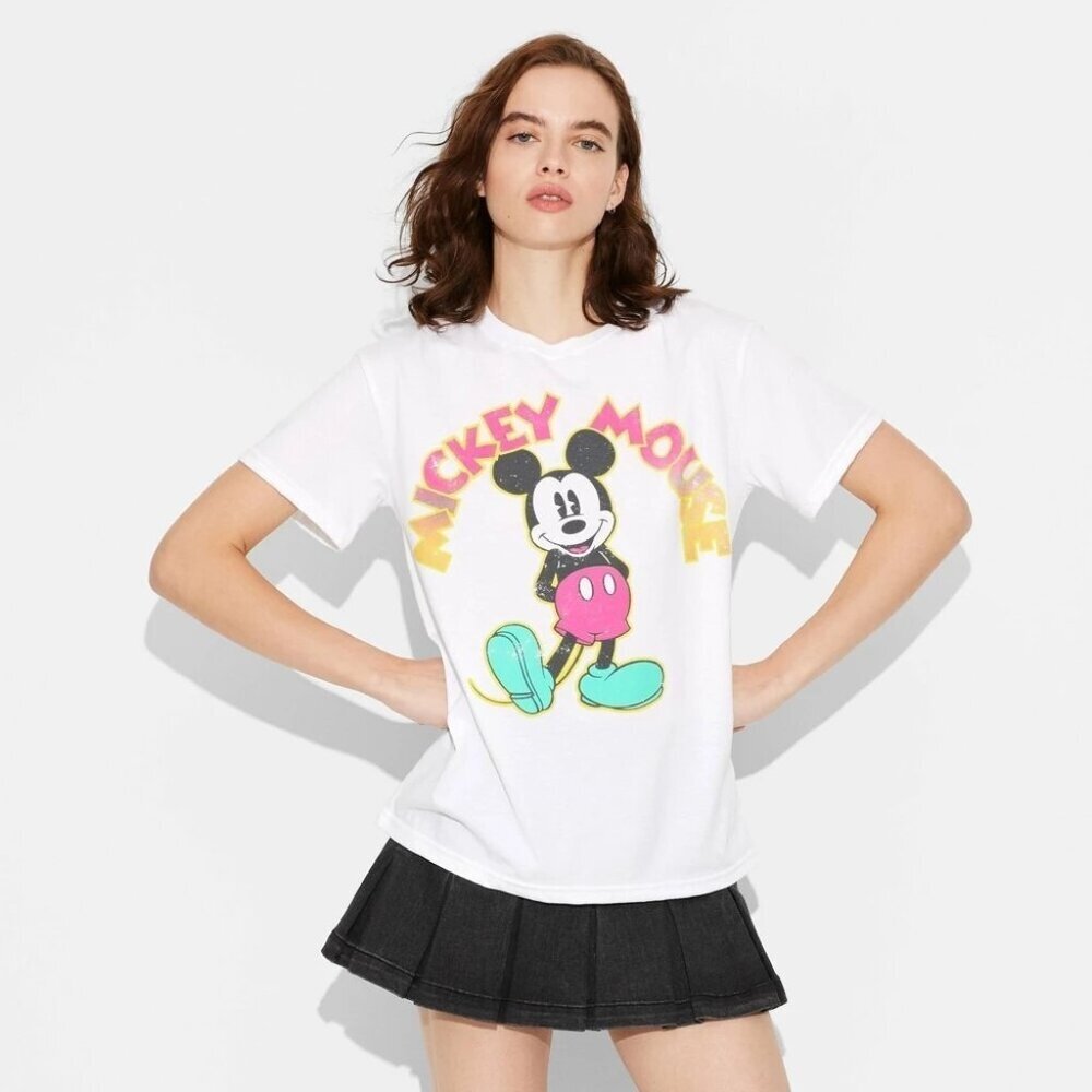 Women's Disney Mickey Short Sleeve Graphic T-Shirt - White  Size XS